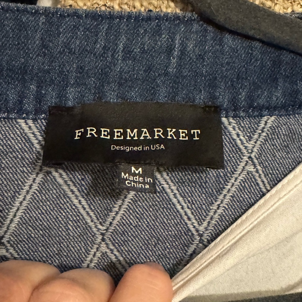 Argyle Blue Denim Jacket with Gold Buttons - Picture 3 of 6